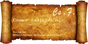 Csomor Felicián névjegykártya